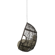 Noble House teardrop hanging chair with 8ft chain, stylish outdoor hammock seat with cozy cushion and modern design.