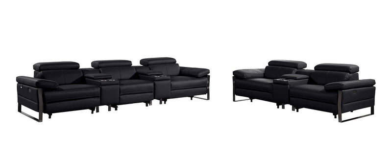 1246 - Modular Power Reclining Dual Console Sofa And Console Loveseat Set With Power Headrests