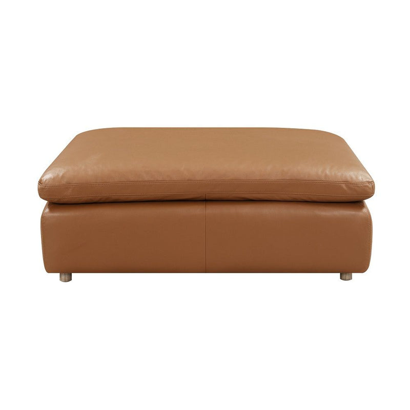 Brighton - Ottoman - Brown Top Grain Leather - R&R Furniture Gallery (Fountain Valley, CA)
