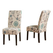 Contemporary Dining Chair Set With Rubberwood Legs - White / Blue - R&R Furniture Gallery (Fountain Valley, CA)