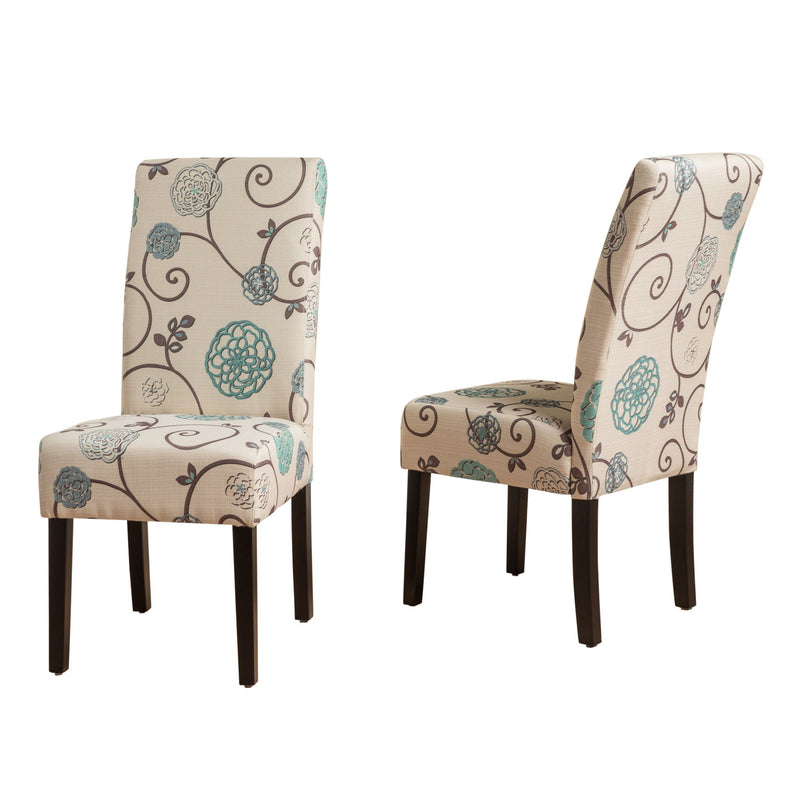 Contemporary Dining Chair Set With Rubberwood Legs - White / Blue - R&R Furniture Gallery (Fountain Valley, CA)