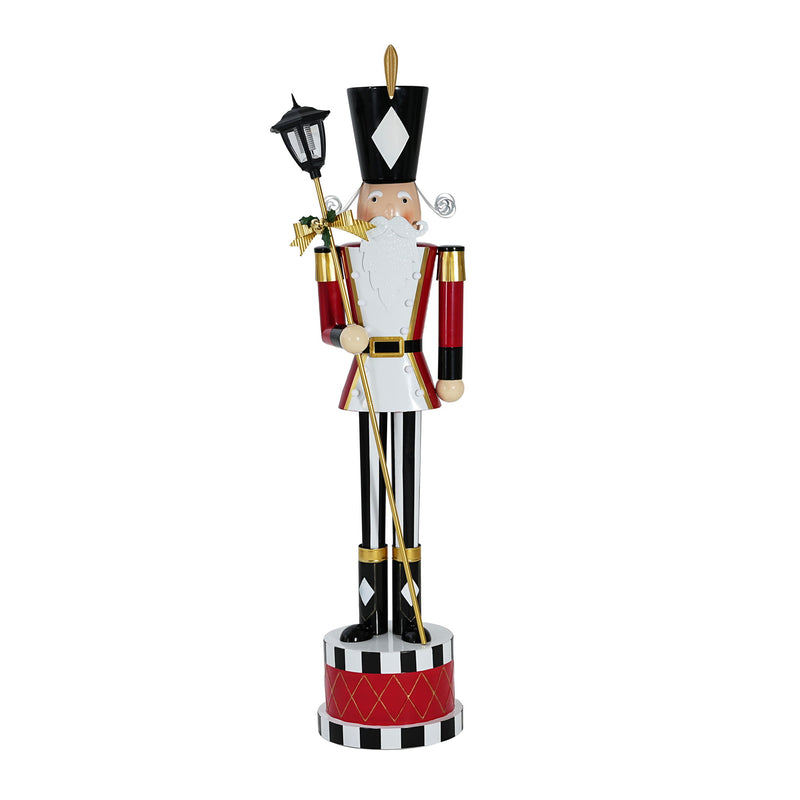 Red Noble House classic nutcracker Christmas decor with timeless design and durable construction, standing upright with detailed features.
