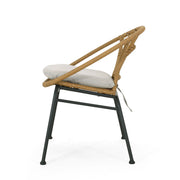 Set of two light brown Noble House Banya chairs, showcasing modern wooden design with clean lines and comfortable seating.