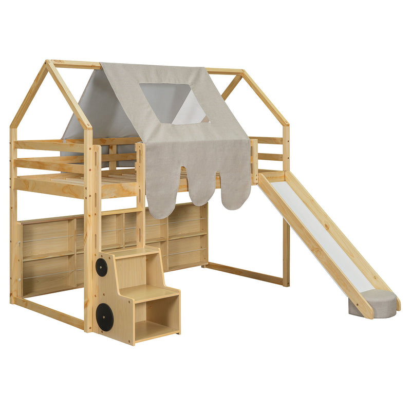 Loft Bed With House Shaped Frame And Tent - R&R Furniture Gallery (Fountain Valley, CA)
