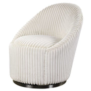 Uttermost Crue Fabric Swivel Chair with plush upholstery and modern design, showing a comfortable, stylish seating option.