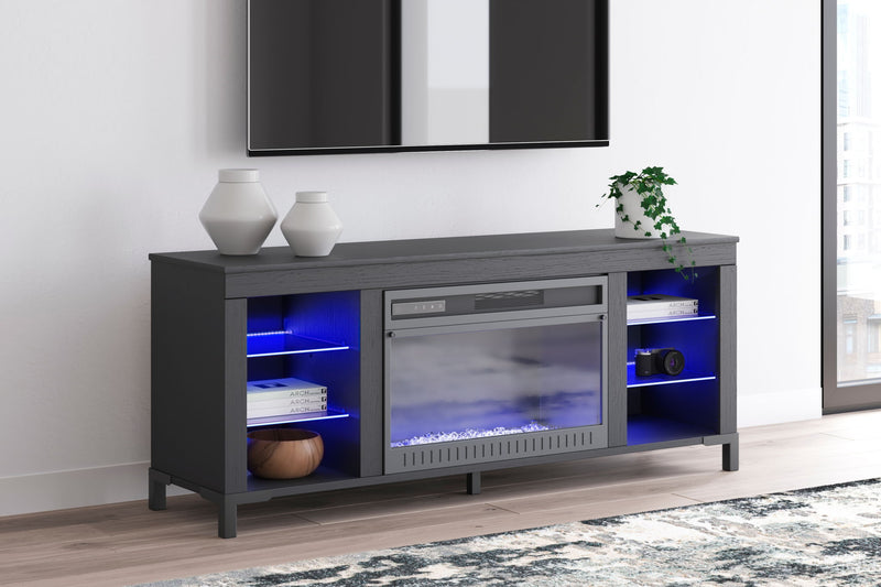Cayberry - TV Stand With Fireplace - Black - R&R Furniture Gallery (Fountain Valley, CA)