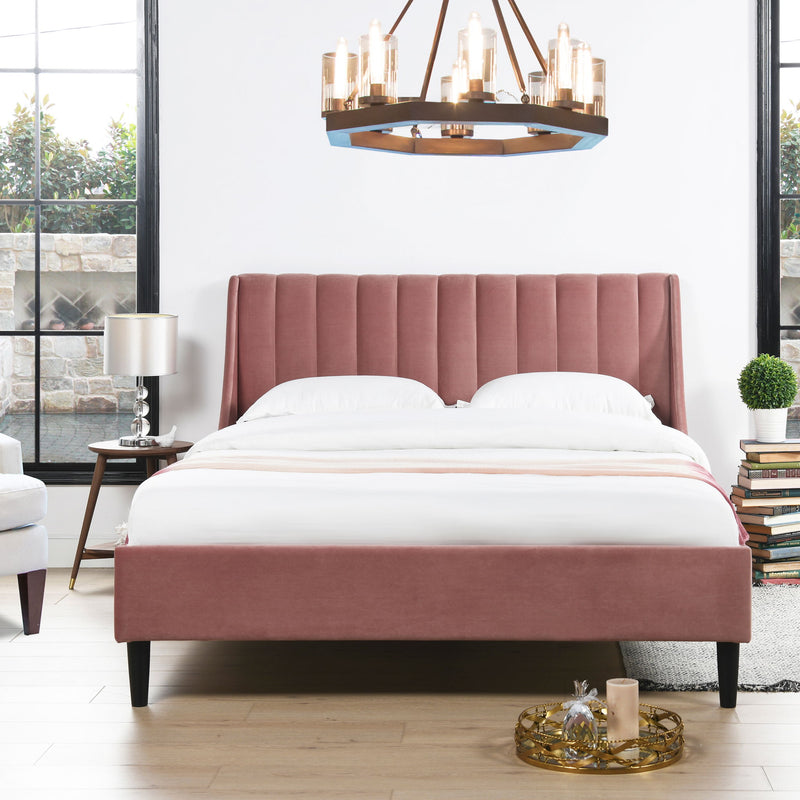 Aspen - Vertical Tufted Modern Headboard Platform Bed Set - R&R Furniture Gallery (Fountain Valley, CA)