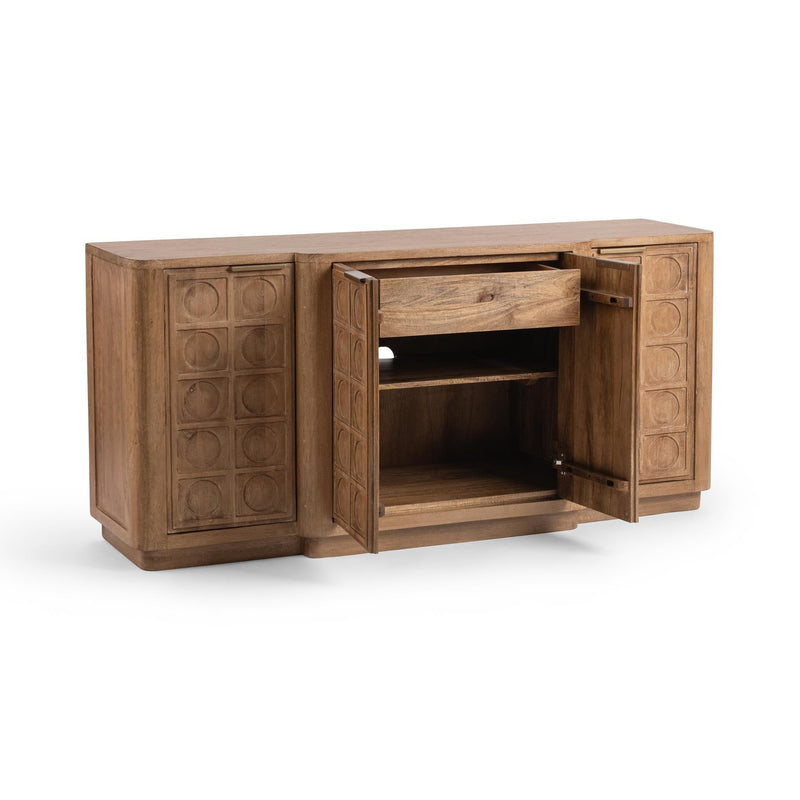 Clevland - 4 Door Cabinet - Santy Taupe - R&R Furniture Gallery (Fountain Valley, CA)