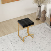Joel - Upholstered Stool - Black / Gold - R&R Furniture Gallery (Fountain Valley, CA)