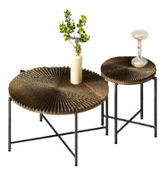 Radial - Pattern Coffee And End Table Set Waterproof Cover, Distressed Cylindrical Design (Set of 2) - R&R Furniture Gallery (Fountain Valley, CA)