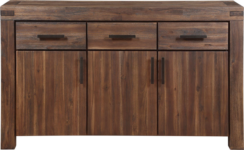 Meadow Three Drawer Three Door Solid Wood Sideboard in Brick Brown