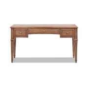 Brown Jennifer Taylor Home Dauphin 3 Drawer Executive Desk with spacious workspace and sleek wood finish.