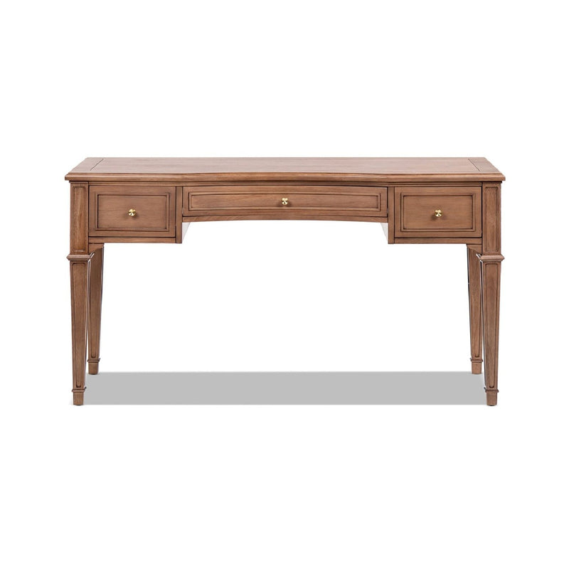 Brown Jennifer Taylor Home Dauphin 3 Drawer Executive Desk with spacious workspace and sleek wood finish.