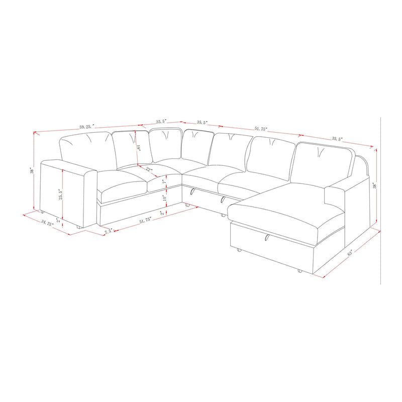Melody - Sectional Sofa - R&R Furniture Gallery (Fountain Valley, CA)