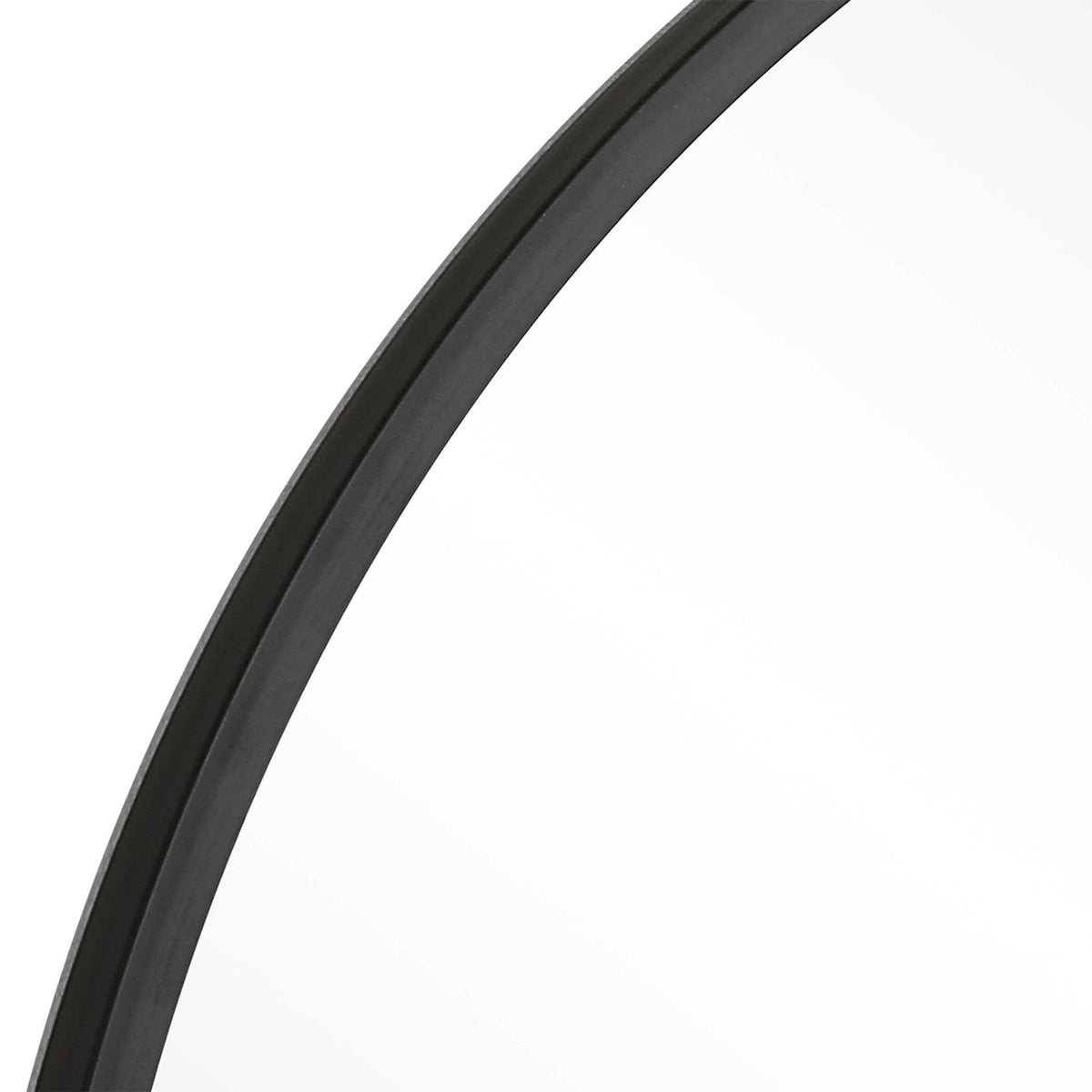 Contemporary Round Mirror - Black Matte