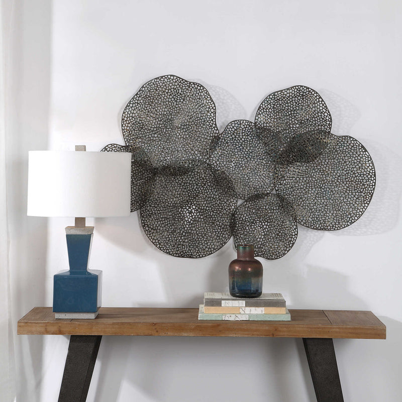 Uttermost Ripley metal wall art decor featuring abstract geometric design for modern home wall decorating.