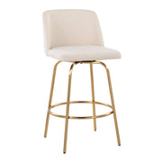 Toriano - Contemporary, Fixed Height Counter Stool With Swivel With Round Footrest (Set of 2) - R&R Furniture Gallery (Fountain Valley, CA)
