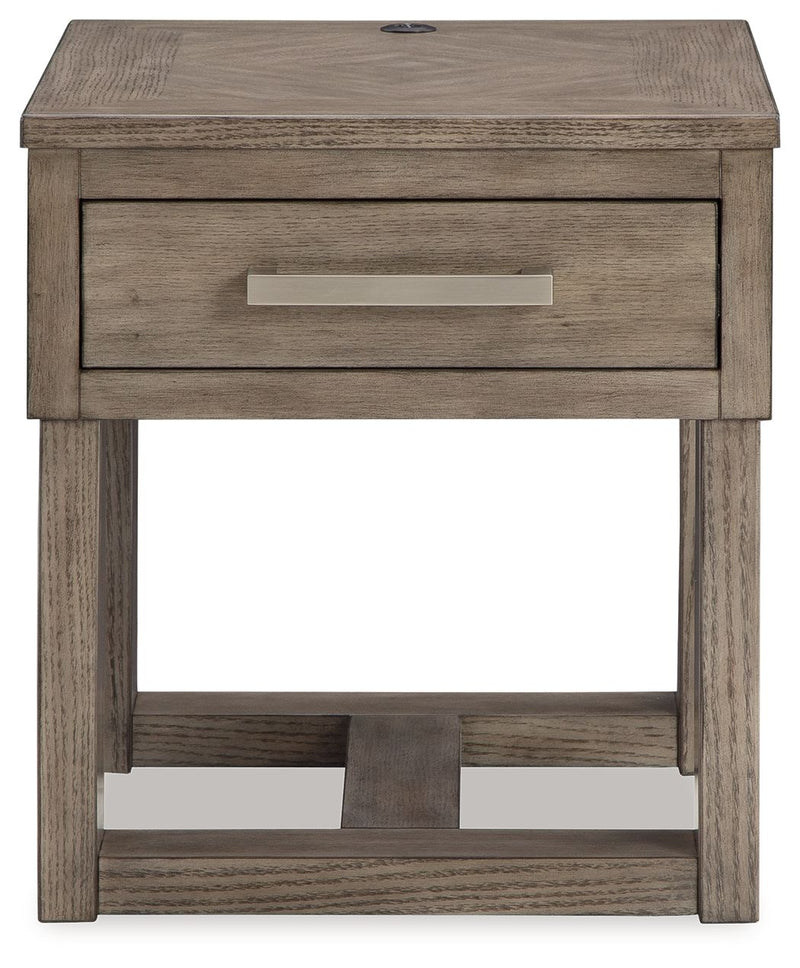 Loyaska - Rectangular End Table - Grayish Brown - R&R Furniture Gallery (Fountain Valley, CA)
