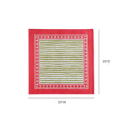 Set of four pink bamboo cotton canvas napkins by TOV Furniture, featuring printed design, perfect for table settings.
