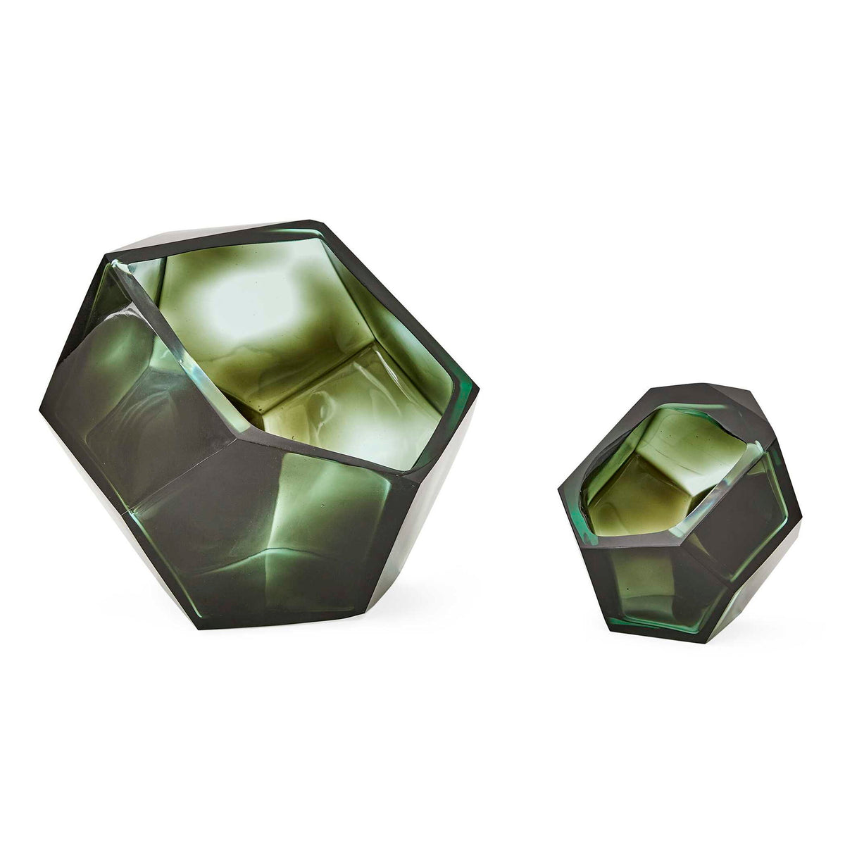 Emerald - Short Vases (Set of 2) - Green
