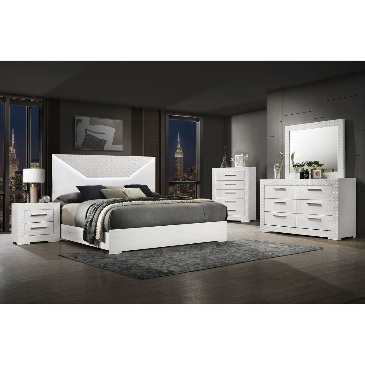 Pierce - Panel Bed LED Headboard