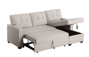 Upholstered Pull Out Sectional Sofa With Chaise - R&R Furniture Gallery (Fountain Valley, CA)