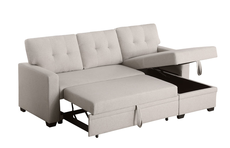 Upholstered Pull Out Sectional Sofa With Chaise - R&R Furniture Gallery (Fountain Valley, CA)