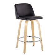 Toriano - Contemporary Fixed-Height Counter Stool With Swivel And Round Footrest (Set of 2) - R&R Furniture Gallery (Fountain Valley, CA)