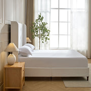 Harper - Tall Headboard Upholstered Bed / High Headboard / Elegant Simplicity / No Box Spring Needed - R&R Furniture Gallery (Fountain Valley, CA)