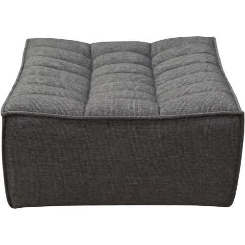 Marshall Scooped Seat Ottoman in Grey Fabric