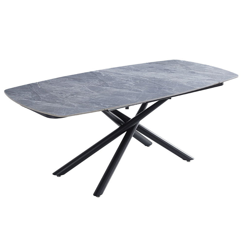 Hester - Ceramic Top Dining Table - Gray & Black - R&R Furniture Gallery (Fountain Valley, CA)