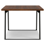 Simpli-Home Lowry handcrafted square dining table with wooden finish, ideal for modern or rustic dining room settings.