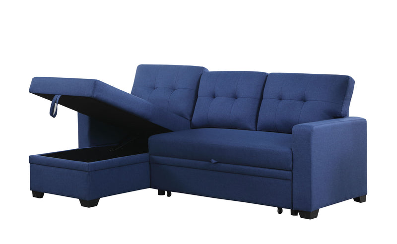 Upholstered Pull Out Sectional Sofa With Chaise - R&R Furniture Gallery (Fountain Valley, CA)