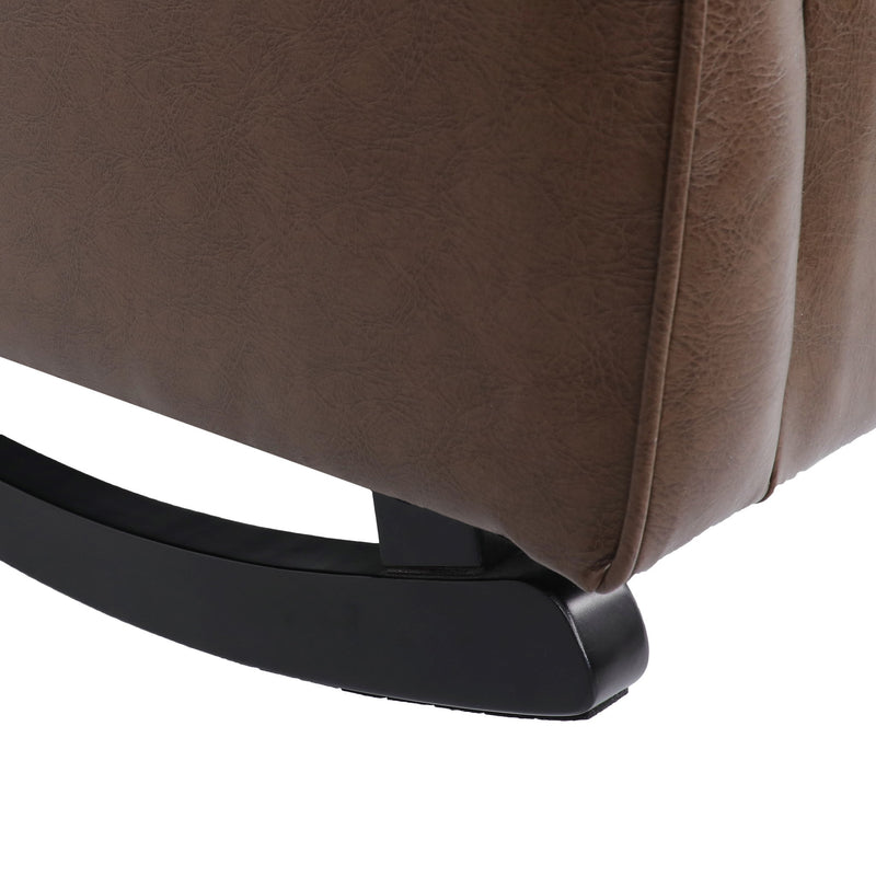 Amedou - Contemporary Tufted Wingback Rocking Chair - Dark Brown - R&R Furniture Gallery (Fountain Valley, CA)