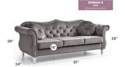 Glory Furniture Hollywood stationary sofa with plush beige upholstery and modern design, shown from a front angle.