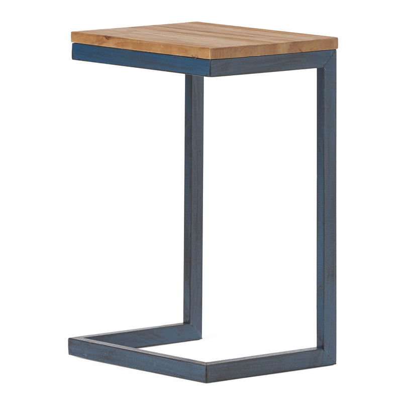 C Shaped End Table With Iron Base And Fir Wood To - R&R Furniture Gallery (Fountain Valley, CA)