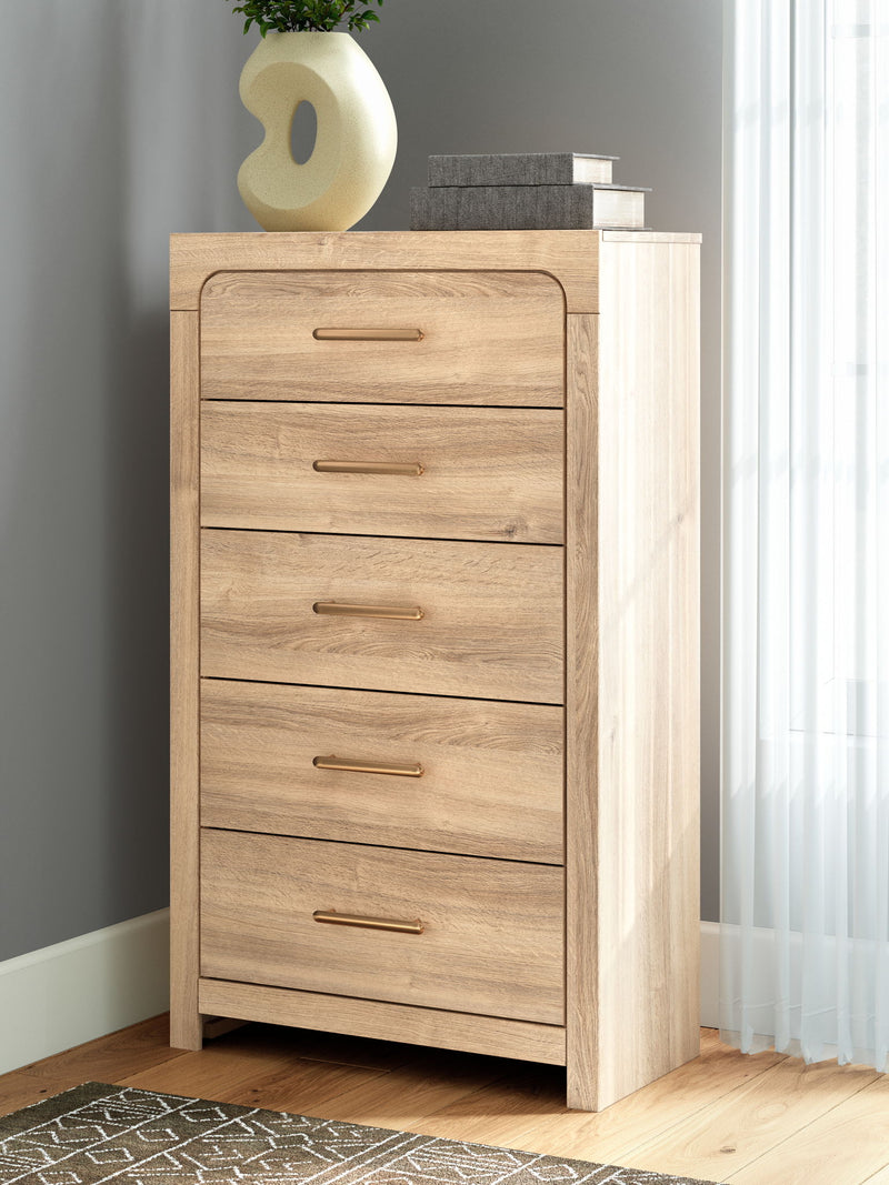 Kinlanni - Five Drawer Chest - Tan - R&R Furniture Gallery (Fountain Valley, CA)