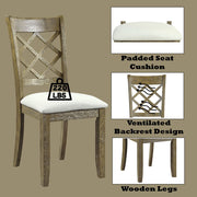 Karsen - Side Chair (Set of 2) - Beige Linen & Rustic Oak - R&R Furniture Gallery (Fountain Valley, CA)