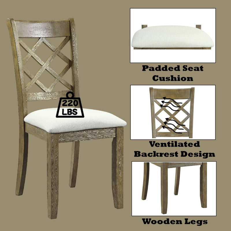 Karsen - Side Chair (Set of 2) - Beige Linen & Rustic Oak - R&R Furniture Gallery (Fountain Valley, CA)