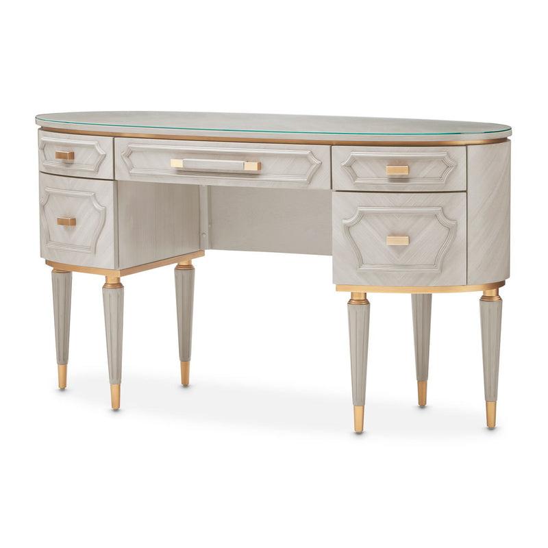 St. Charles - Vanity Desk with Glass Top - R&R Furniture Gallery (Fountain Valley, CA)
