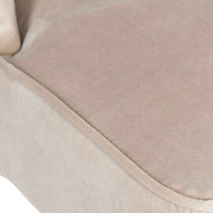 Set of two Uttermost Brie armless chairs with plush beige upholstery and wooden legs, modern style for living room decor.