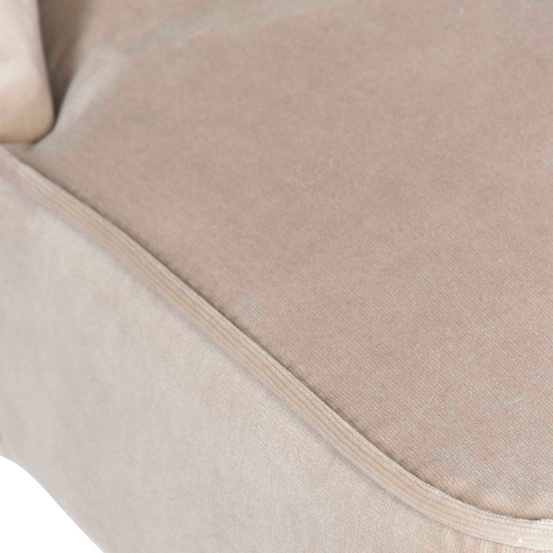 Set of two Uttermost Brie armless chairs with plush beige upholstery and wooden legs, modern style for living room decor.