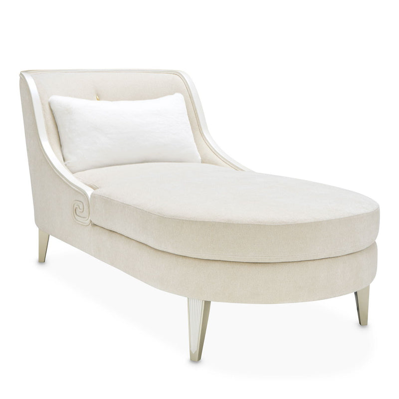 La Marisia - Chenille Chaise - Tranquil / Light Champagne - R&R Furniture Gallery (Fountain Valley, CA)