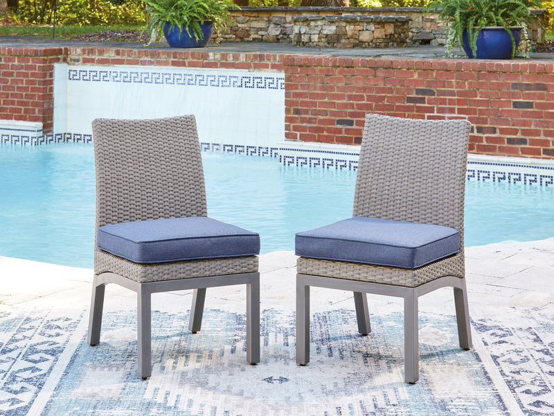 Half Moon Beach - Side Chair With Cushion (Set of 2) - Blue / Gray - R&R Furniture Gallery (Fountain Valley, CA)