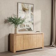 Classic Home Bristol 4-door cabinet buffet with wood finish and sleek design, featuring four spacious doors and modern hardware.