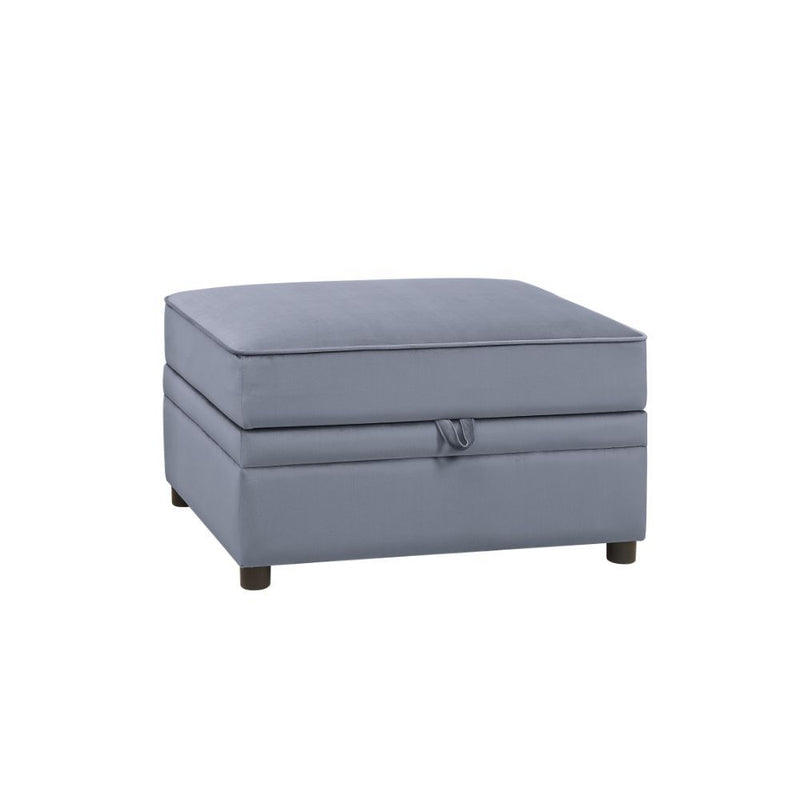Bois II - Ottoman With Storage - Gray Velvet - R&R Furniture Gallery (Fountain Valley, CA)
