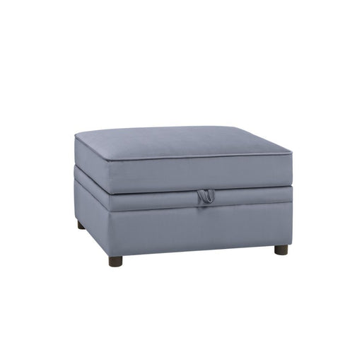 Bois II - Ottoman With Storage - Gray Velvet - R&R Furniture Gallery (Fountain Valley, CA)