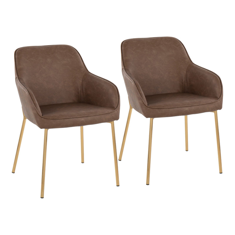 Lumi Source Daniella contemporary dining chair set of 2, modern design with sleek upholstery and wooden legs, perfect for dining rooms.