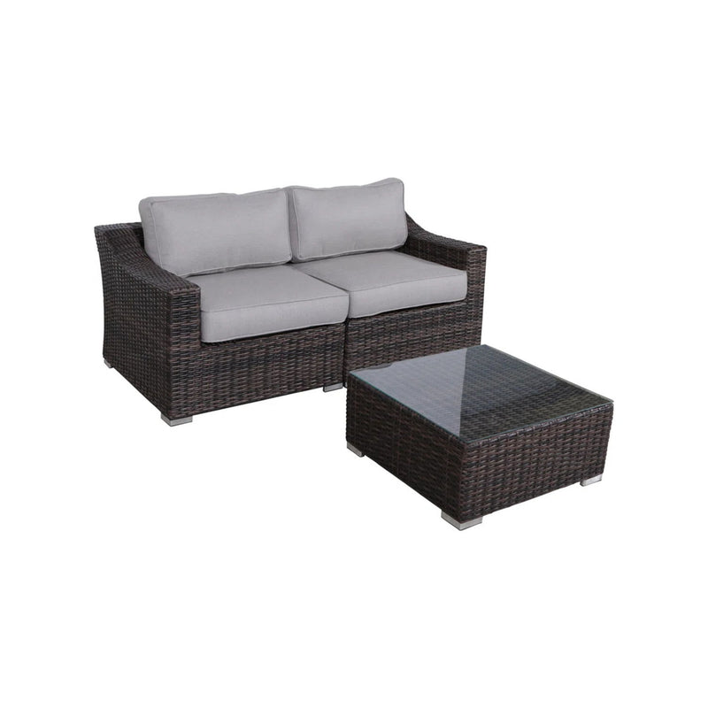 Outdoor Wicker Conversation Set With Cushions, All Weather - R&R Furniture Gallery (Fountain Valley, CA)