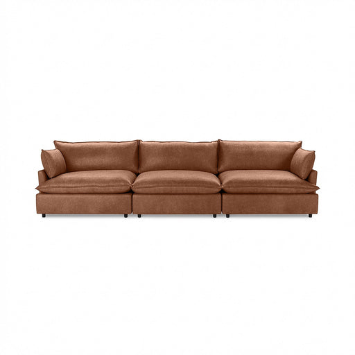 Classic Home Caplan modular sectional sofa with plush cushions and modern design, shown in a cozy living room setting.